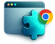 Puzzle piece with Chrome icon representing extension installation