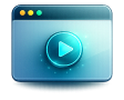 Puzzle piece with play button representing visiting a video page
