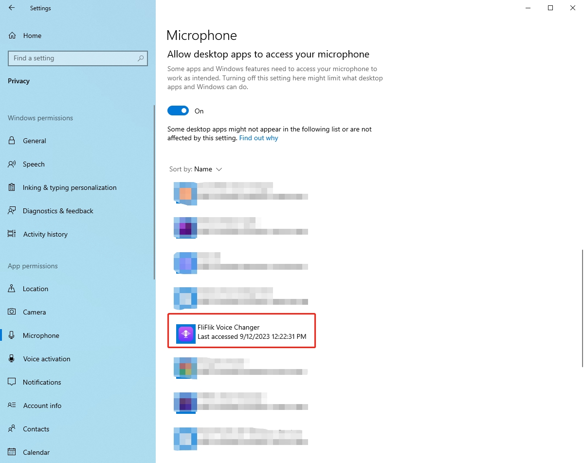 마이크 액세스 권한 부여하기