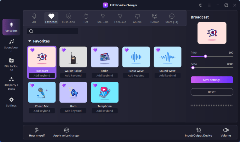 라디오 음향 효과 사용하기