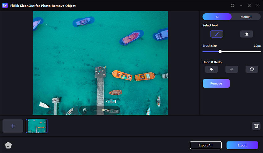 브러시로 사진에서 개체 지우기