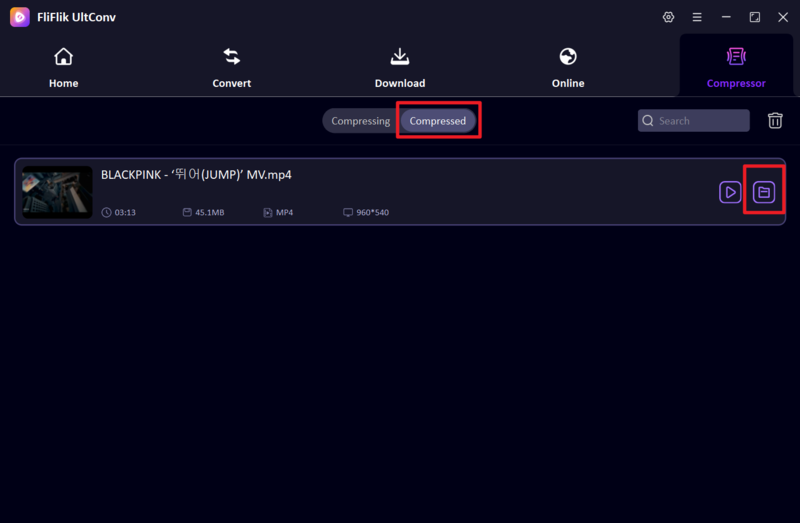 Ultconv 동영상 압축 완료